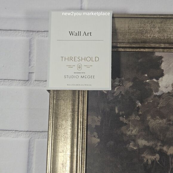 Moody Trees Framed Wall art Threshold Studio McGee DARK LEAVES 16” x 12” NEW - Picture 2 of 6